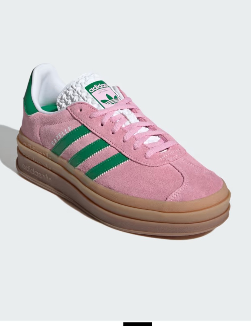 Adidas gazelle bold in true pink/green